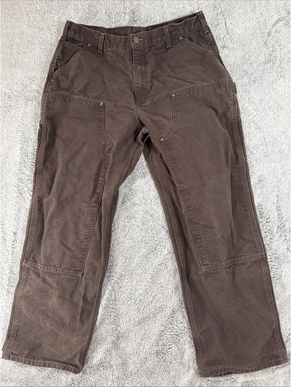Carhartt 36x30 B136 DKB Dark Brown Double Front Work Pants
